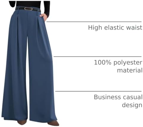 PRETTYGARDEN Womens Wide Leg Dress Pants Flowy Trousers