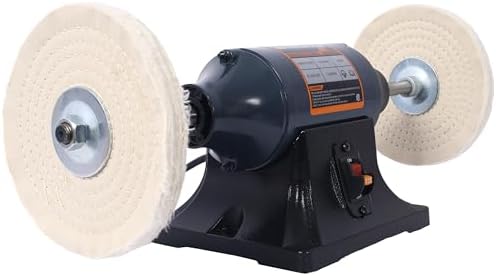 8-Inch Heavy Duty Bench Buffer Polisher, 550W 4-Wheel Electric Bench Grinder with Cast Iron Stand, Includes 4 Buffing Wheels for Metal, Jewelry, Knife, Wood Polishing and Sharpening