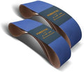 POWERTEC 6 x 48 Inch Zirconia Sanding Belts, 6PK, 36 Grit Belt Sander Sanding Belt for Bench Sander, Belt and Disc Sander, Woodworking & Paint Removal, Metal Polishing (4648036Z-3-P2)