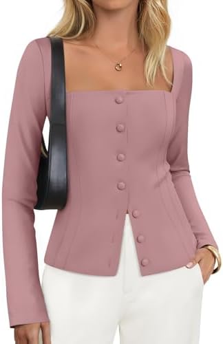 ZESICA Women's Business Casual Fitted Blazers Office Outfits