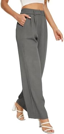 FUNYYZO Wide Leg Dress Pants for Women Work Slacks Business Casual Outfits