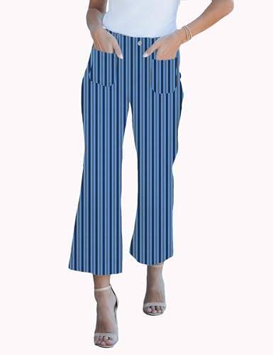 Wide Leg Jeans for Women Trendy High Waisted Flare Jeans Cropped Pants Stretchy Baggy