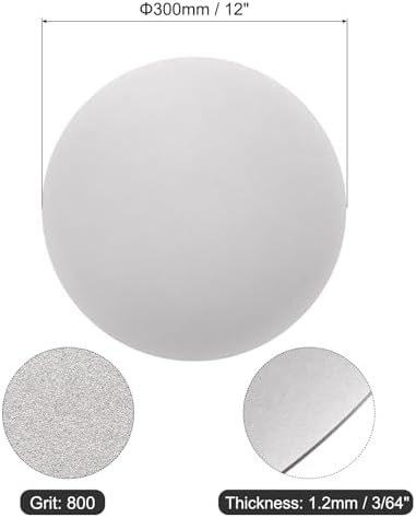 uxcell Diamond Sanding Grinding Disc, 12-Inch (300mm) Grit 800 No Center Hole, Flat Lap Disk Polishing Discs Abrasive Wheel for Gemstone Tile Porcelain Glass Stone Metal