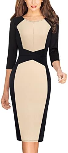 VFSHOW Womens Work Business Office Zipper Up Slim Bodycon Sheath Dress