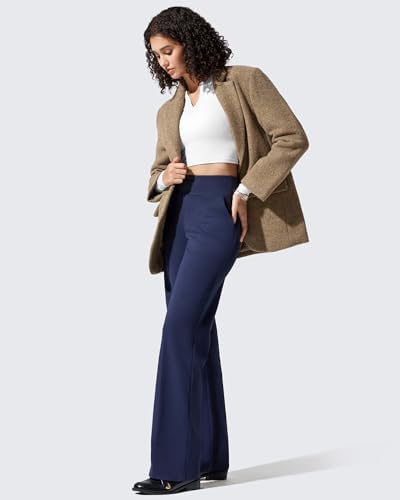 G4Free EverGoing Fleece Lined Wide Leg Pants for Women Dressy Work Casual