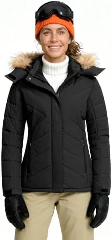 Wantdo Women's Waterproof Ski Jacket Warm Puffer Jackets Snow Winter Coat