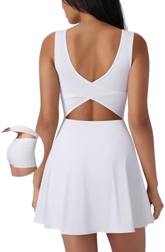 SUUKSESS Tennis Dress with Shorts Underneath Easy Peasy Athletic Dresses