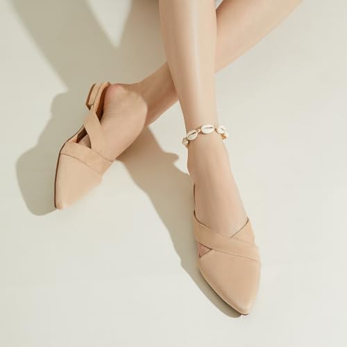 Rekayla Women's Mules Closed Pointed Toe Flats Backless Loafers Shoes for Women