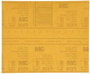 3M Gold Abrasive Sheet 216U, 02541, P320 Grade, 9 in x 11 in, 50 Sheets