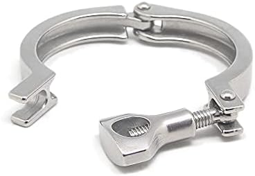 QiiMii 13MHHM Stainless Steel 304 Single Pin Heavy Duty Tri Clamp with Wing Nut for Ferrule TC 2"(2 Pack) (2 Inch)