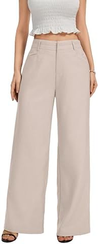 FUNYYZO Wide Leg Dress Pants for Women Work Slacks Business Casual Outfits