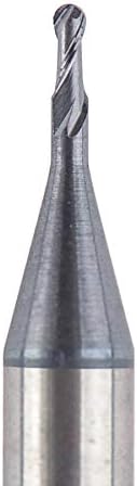 SpeTool 5Pcs Carbide Ball Nose End Mills with TiAlN Coated , 1/32 inch Cutting Diameter , 1/8 inch Shank , Up Cut Spiral Router Bits CNC End Mill Set for Metal Steels Engraving