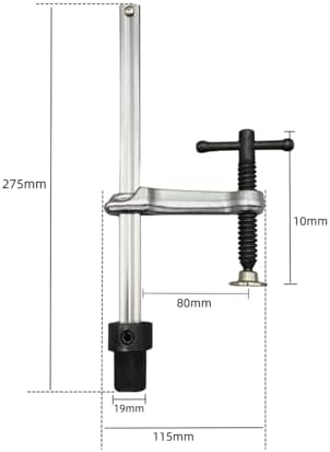 Generic Insertion Clamp Fixture Ratchet Function Table Clamp Bench Tool Alloy Steel Holding Device Suitable for Workshop Metalworking Carpentry Assembly, T-bar Insert Clamp 200x80 Base 19mm
