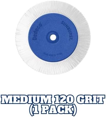 Dedeco Sunburst Radial Bristle Disc 1 Pack - 8" Straight - White 120 Grit (Medium) - Aluminum Oxide for Polishing & Finishing