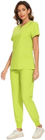 COZYFIT Scrubs for Women Set - Stretch V-Neck & Jogger Pant with 9 Pockets