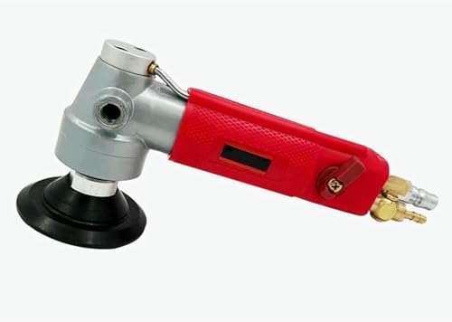 4 Inch Air Grinder, 4300RPM Pneumatic Polisher Grinder Granite Marble Stone Wet Air Sander for Marble Stone Polishing (Red)-