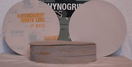Indasa Rhynogrip 6 inch Solid White Hook & Loop Sanding Discs 150 Grit 50/box
