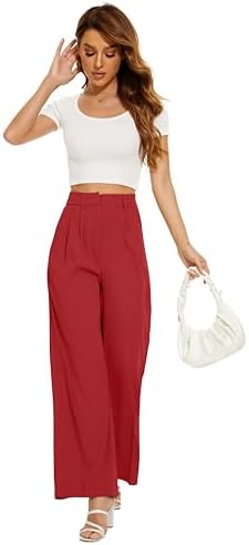 FUNYYZO Wide Leg Dress Pants for Women Work Slacks Business Casual Outfits