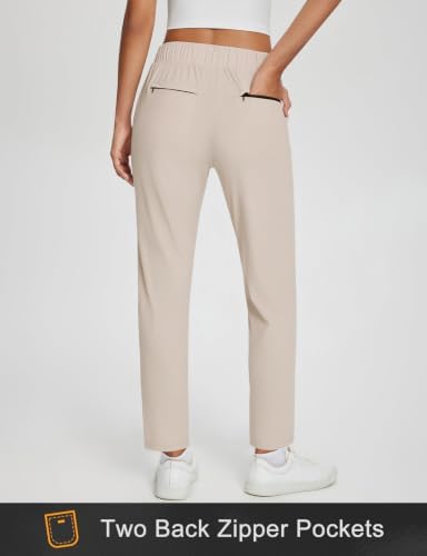 baleaf Womens Business Casual Pants Stretch Travel Pants On Airport with Zipper Pockets Dressy Slacks Golf Work Pull on