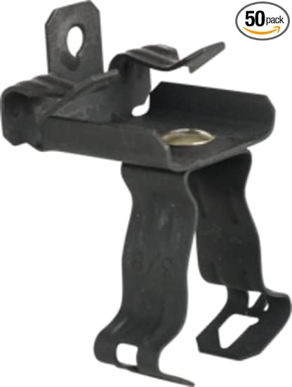 Pack of 50 Minerallac BC18KC1 Hammer On Beam Clamp and Closed Conduit Clip Assembly, Beam Clamp 1/8-1/4" Flange, Conduit Clip 1" Conduit, Spring Steel Black