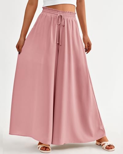 BTFBM Wide Leg Flowy Palazzo Pants for Women
