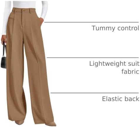 PRETTYGARDEN Women's Tailored Wide Leg Work Dress Pants