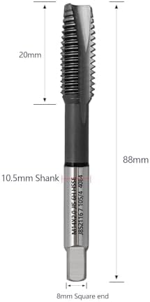 Tools M14 x 2.0 Spiral Point Threading Tap, Metric Machine Threading Tap High Speed Steel Cobalt(HSSCo) With AlTiN Coating, Round Shank with Square End， H2 Tolerance, 1pcs