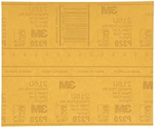 3M Gold Abrasive Sheet 216U, 02541, P320 Grade, 9 in x 11 in, 50 Sheets
