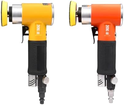 2"3" Mini Air Sander Pneumatic Random Orbital Sander, High Speed Pneumatic Palm Sander Air Polisher for Auto Body Work, Woodworking Yellow
