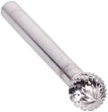 Drill America SD-5 Carbide Burr/Rotary File Ball End Double Cut for Die Grinder 1/2" Dia. x 7/16" Cut Length with 1/4" Shank and 6" Overall Length, DUL Series