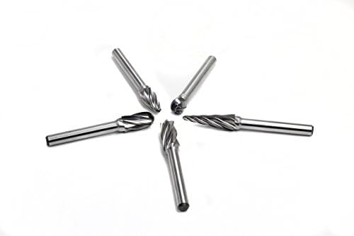 5pcs 1/4"(6.35mm) Shank Carbide Burrs for Aluminum
