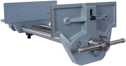 10.5 Inch Jaw Width Quick Release Woodworking Vise Heavy Duty Metal Cast Iron Workholding Clamp Tool for Woodworking and Carpentry GRAY