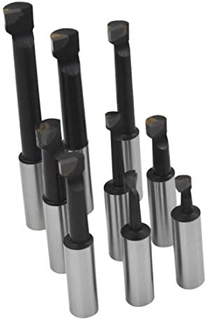 WFLNHB 2 Inch Boring Head R8 Shank 9pcs 1/2 Inch Carbide Boring Bar Set milling Machine Boring Head Set