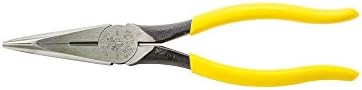 Klein Tools D213-9NE-CR Lineman's Crimping Pliers & D203-8 Needle Nose Pliers, Long Nose Side Cutters, Alligator Pliers with Extended Handles, 8-Inch