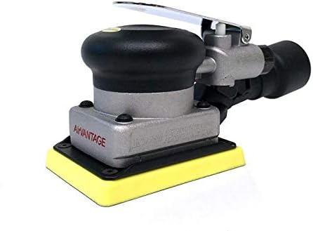 AirVANTAGE Industrial-Grade Orbital Pneumatic 3" x 4" Jitterbug Air Sheet Sander With 1" Diameter Central-Vacuum, 1/4 in. NPT Air Inlet (CV: PSA Vinyl)