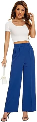 FUNYYZO Wide Leg Dress Pants for Women Work Slacks Business Casual Outfits