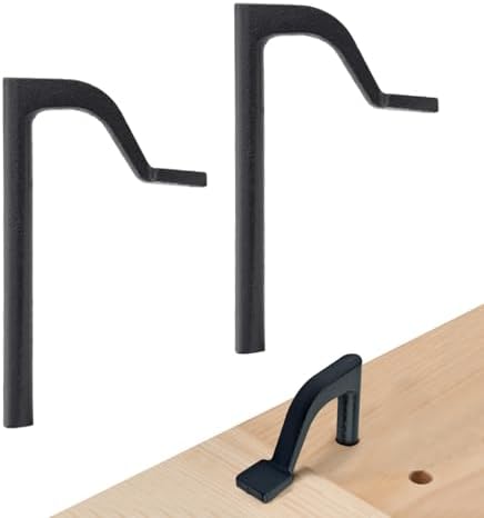 POWERTEC 8" Hold Fast Clamps Fits 3/4" Bench Dog Hole, Bench Dog Clamps for Woodworking Fits MFT Worktable, Use w/Mallet, Workbench Accessories - 2PK (71528)