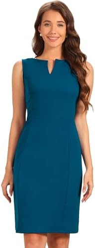 Allegra K Womens Work Sheath Dress Sleeveless Business Pencil Dresss