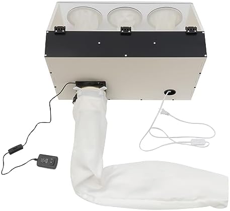 3 Holes Table Polisher Grinding Dust Box Acrylic Electric Dust Cover Fully Enclosed Transparent Dust Hood 4.72 Inch Fan with LED Light for Polishing and Carving Operations