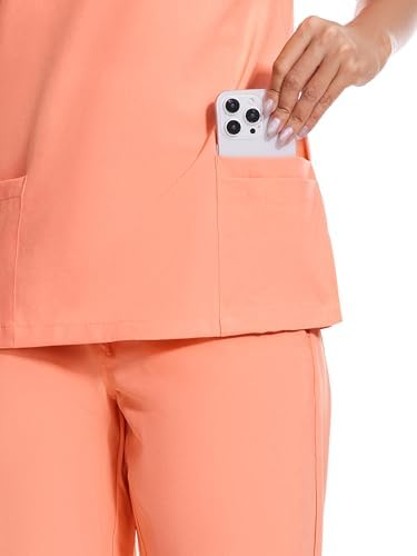 COZYFIT Scrubs for Women Set - Stretch V-Neck & Jogger Pant with 9 Pockets