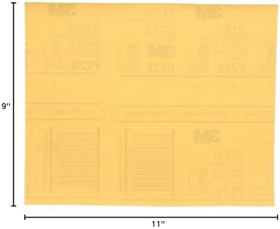 3M Gold Abrasive Sheet, 02544, P220 Grade, 9 in x 11 in