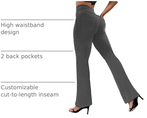 VOOVEEYA Women's Bootcut Leggings - Bootleg Yoga Pants Flare with 4 Pockets