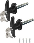 Truck Cap T-Handle Lock for Camper Shell Replacement Locking Latch Parts, Truck Bed Topper Door Locking Accessories Kit with Keys - L&R