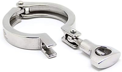 QiiMii 13MHHM Stainless Steel 304 Single Pin Heavy Duty Tri Clamp with Wing Nut for Ferrule TC 2"(2 Inch)