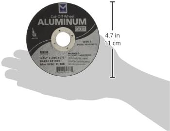 Mercer Industries 631020 - 4-1/2" x .045 x 7/8" Type 1 Cut-Off Wheels for Aluminum (50 pack)