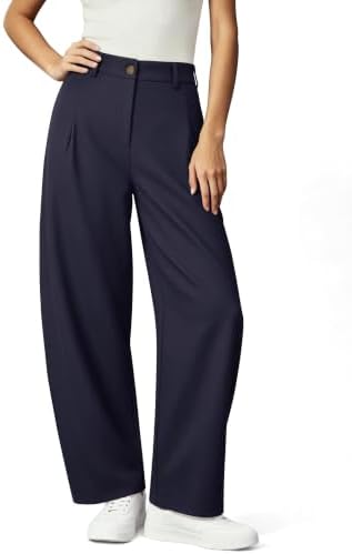 NIMIN Women Barrel Work Pants High Waisted Business Casual Trousers