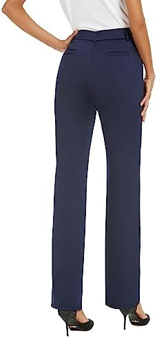 iChosy Women's Stretch Straight Leg Dress Work Pants Business Casual Slacks