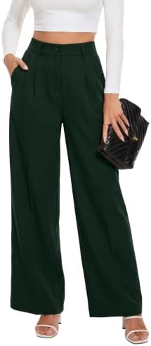 KICZOY Women Casual Wide Leg Dress Pants High Waist Lightweight Flowy Pants