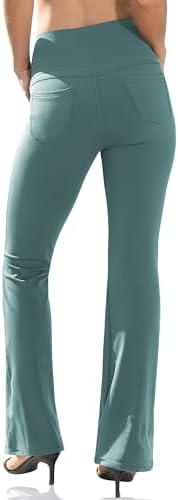 VOOVEEYA Women's Bootcut Leggings - Bootleg Yoga Pants Flare with 4 Pockets