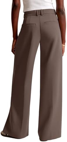 NIMIN Women Wide Leg Work Pants High Waisted Dress Trousers with Pockets